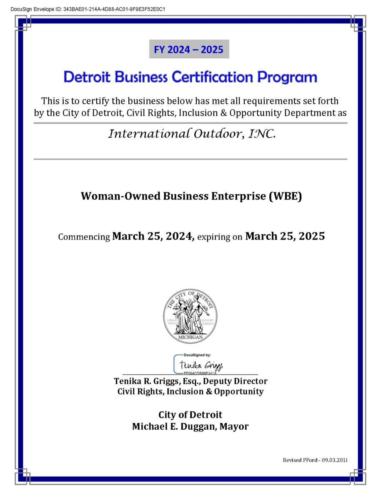 Detroit Business Certification 2024-2025
